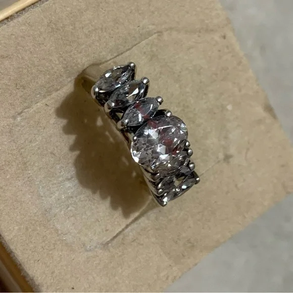 Sterling Silver 925JA Graduated Marquise Cut CZ Ring size 7 - Picture 13 of 13